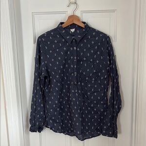 GAP Blue Casual Popover Shirt with Cactus Pattern